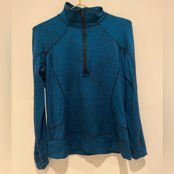 Lululemon Rush Hour 1/2 Zip Blue Running Jacket Size 10 - Picture 2 of 10